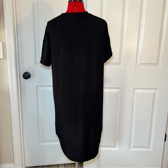 Bella Dahl Black Short Sleeve Rayon Shift Dress Large - Picture 3 of 7